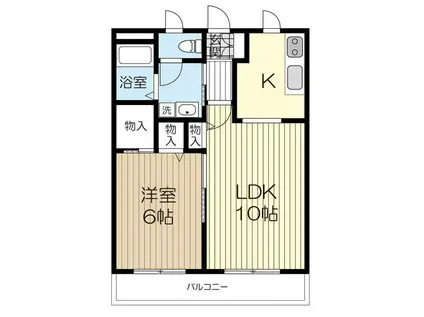 プラッツ泉中央(1LDK/3階)の間取り写真