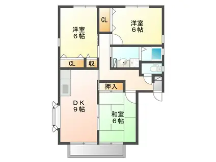 エクレール(3LDK/1階)の間取り写真