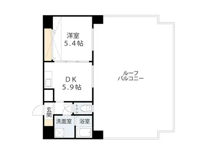 ラ・フォーレ松ヶ枝町III(1DK/10階)の間取り写真