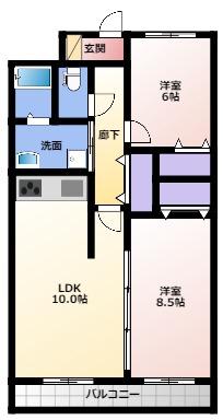 オット・アンダーレ(2LDK/1階)の間取り写真