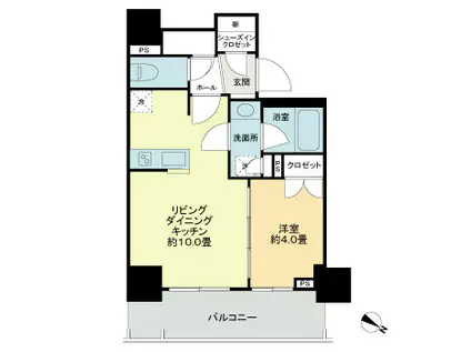 ライオンズ千代田岩本町ミレス-KDA(1LDK/8階)の間取り写真