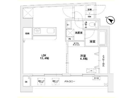 MAJESTIC千葉みなと(1LDK/6階)の間取り写真