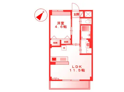 グランルミエール(1LDK/2階)の間取り写真