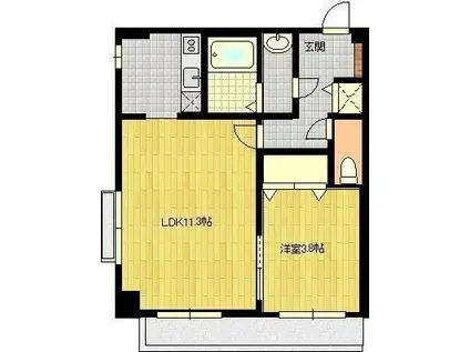 セレブ・ペスカトーラ(1LDK/4階)の間取り写真