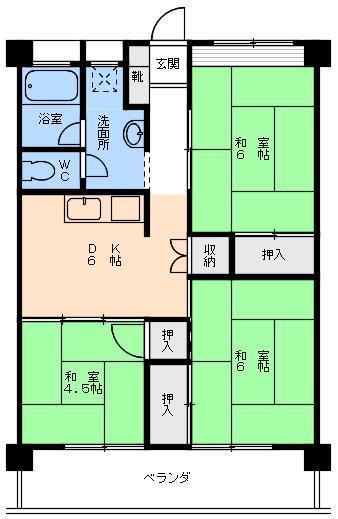 小坂ハイツ(3DK/3階)の間取り写真