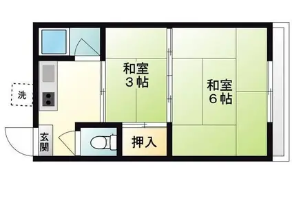 松しま荘(2K/2階)の間取り写真