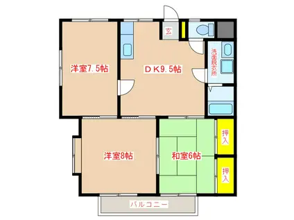 コンフォートハウス(3DK/1階)の間取り写真