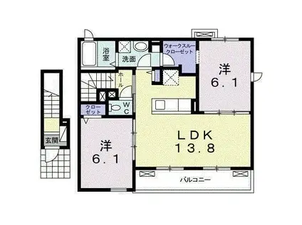 グレース アヴェニュー(2LDK/2階)の間取り写真