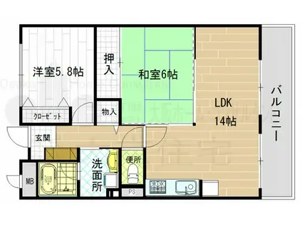 メゾンプチチェリー(2LDK/3階)の間取り写真