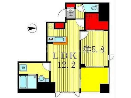 フェリス コート(1LDK/3階)の間取り写真