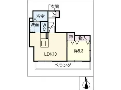 グランデージ西浦(1LDK/2階)の間取り写真