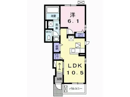 ライゼ長良(1LDK/1階)の間取り写真