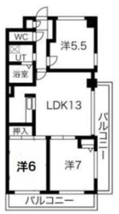 ヒルトップ井上(3LDK/3階)の間取り写真