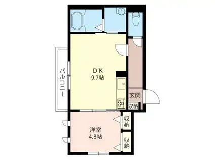 BEL PIANO(1LDK/3階)の間取り写真