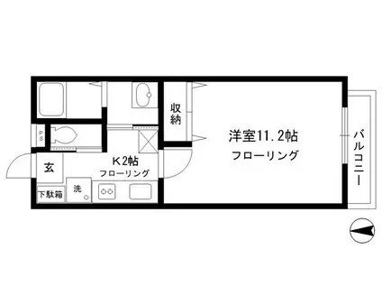 大原KYハイツIII(1K/3階)の間取り写真