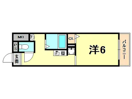 KSCOURT夙川(ワンルーム/1階)の間取り写真