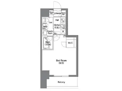 コンフォリア錦糸町DEUX(1K/2階)の間取り写真