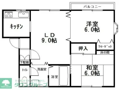 メゾンド南(2LDK/2階)の間取り写真