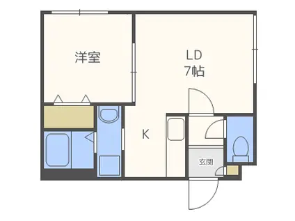 ブルームN33(1LDK/4階)の間取り写真
