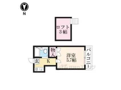 レオパレス西院第一(1K/2階)の間取り写真