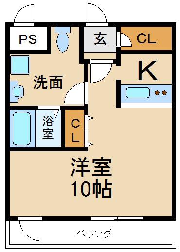 レオンズビル(1DK/8階)の間取り写真