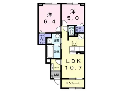 イースト メゾン(2LDK/1階)の間取り写真
