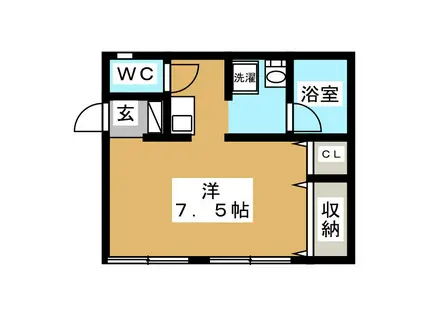 ヴィラ三篠(ワンルーム/2階)の間取り写真