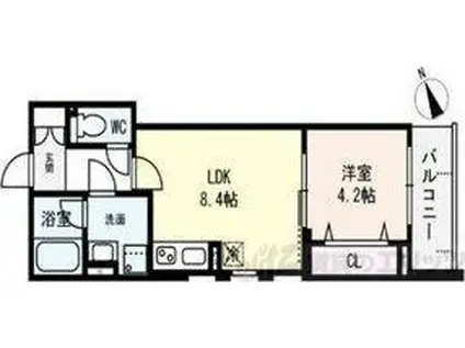 SOLASIA LUFRA 吹田岸部(1LDK/3階)の間取り写真