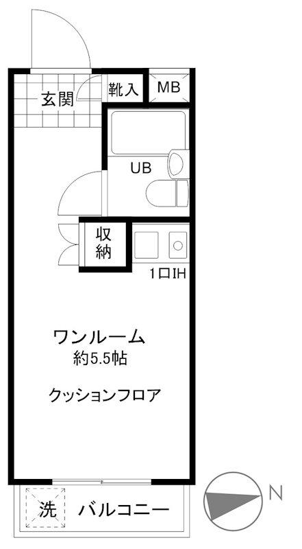 セントヒルズ一ツ橋学園(ワンルーム/4階)の間取り写真