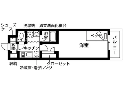 いとLABレジデンスB棟(1K/2階)の間取り写真