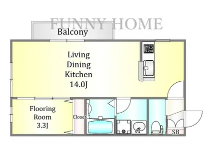 サクラ テラス W(1LDK/2階)の間取り写真