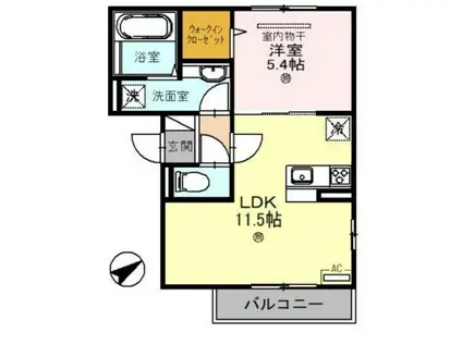 明石オーシャンビューハイツ(1LDK/1階)の間取り写真