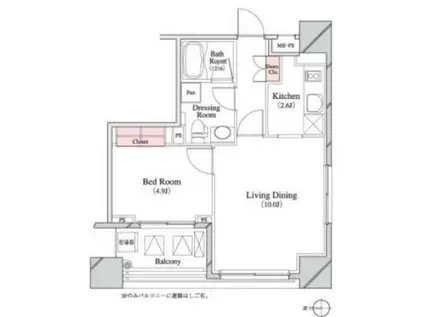 パークキューブ八丁堀(1LDK/8階)の間取り写真