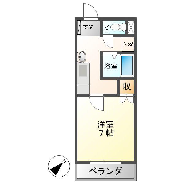 シューフルールV(1K/4階)の間取り写真