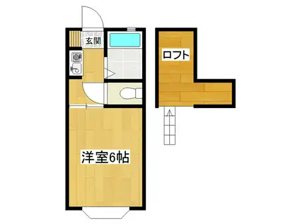 ハイツヒロ(1K/2階)の間取り写真