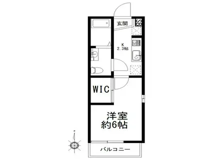 フロレゾン目黒原町(1K/3階)の間取り写真