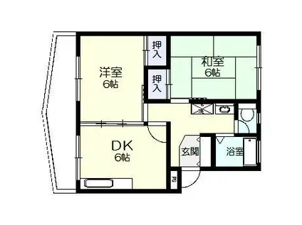 スロープトンハイツ(2DK/1階)の間取り写真
