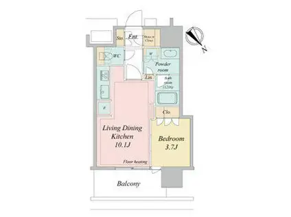 NAGOYA THE TOWER(1LDK/18階)の間取り写真