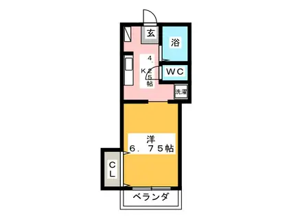 コーポ大井(ワンルーム/1階)の間取り写真