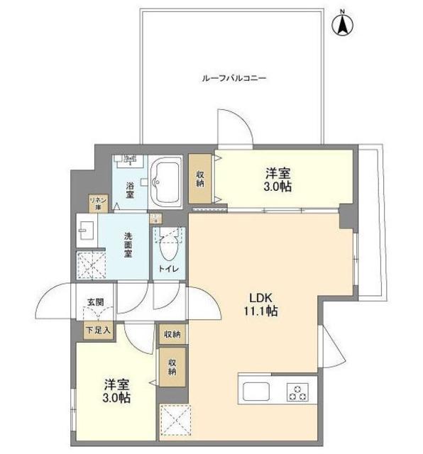 ウェルスクエア新高円寺(2LDK/5階)の間取り写真