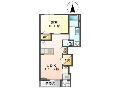 ルビーセブン(1LDK/1階)の間取り写真