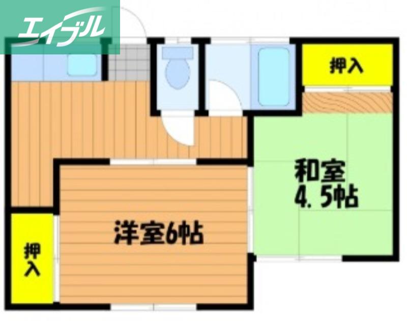 パステルハイツ福成(2K/2階)の間取り写真