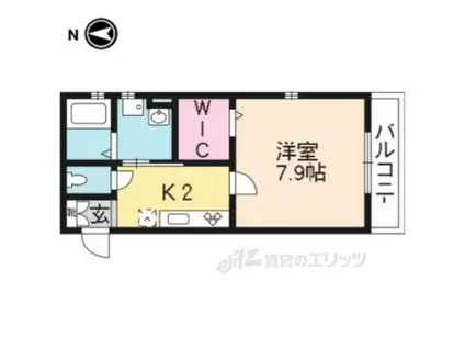 ルイヴアール(1K/2階)の間取り写真