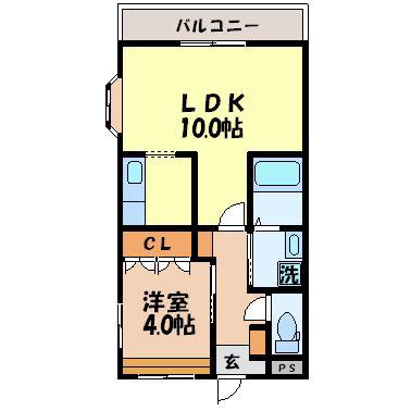 ロイヤルメゾン(1LDK/1階)の間取り写真