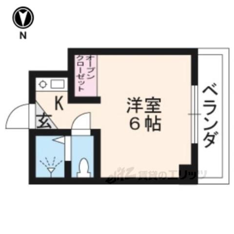 紫野ビル(1K/3階)の間取り写真