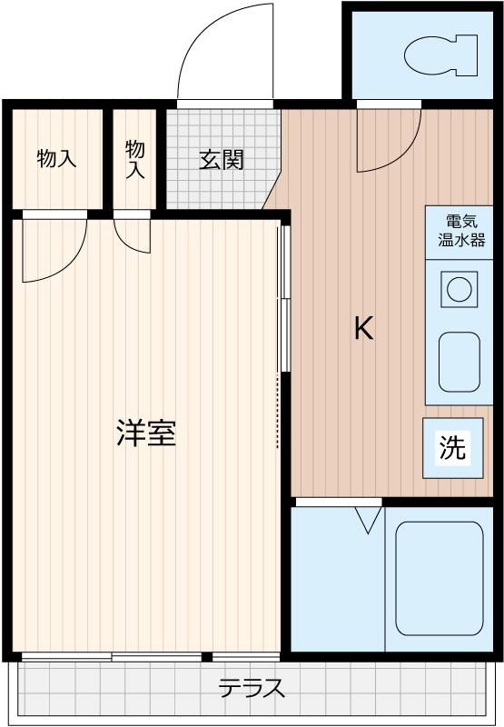 エスペランサ黒砂(1K/1階)の間取り写真