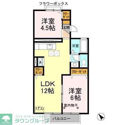 ファーストターフ鎌取B(2LDK/1階)の間取り写真