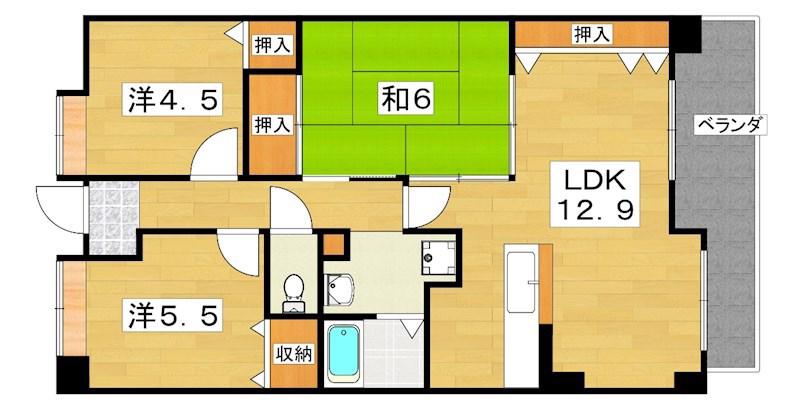 パールメガリス(3LDK/5階)の間取り写真