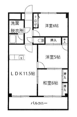 ギャラン中井(3LDK/9階)の間取り写真