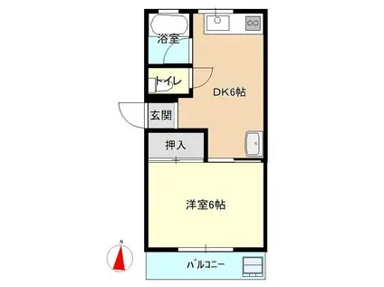 つくばロイヤル(1DK/3階)の間取り写真